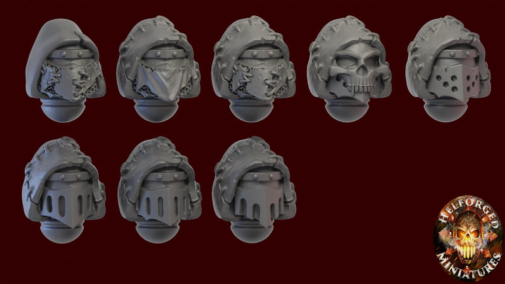 Image of the set of Legion of Night - 5x Miezul Helmets (27 Variants!) - by Seaside Crow
