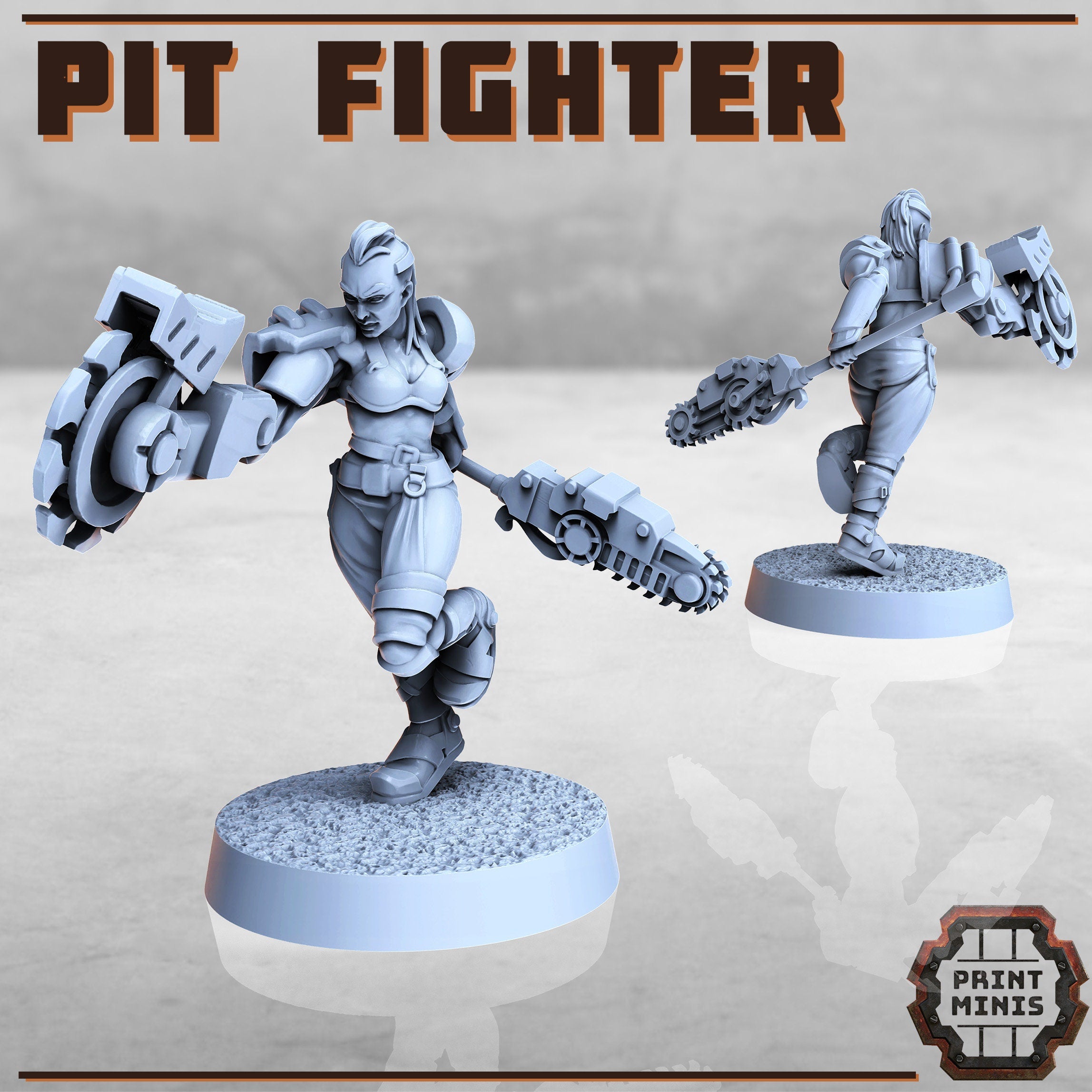 Image of the set of Stack City - Pit Fighter (Female) - by Seaside Crow