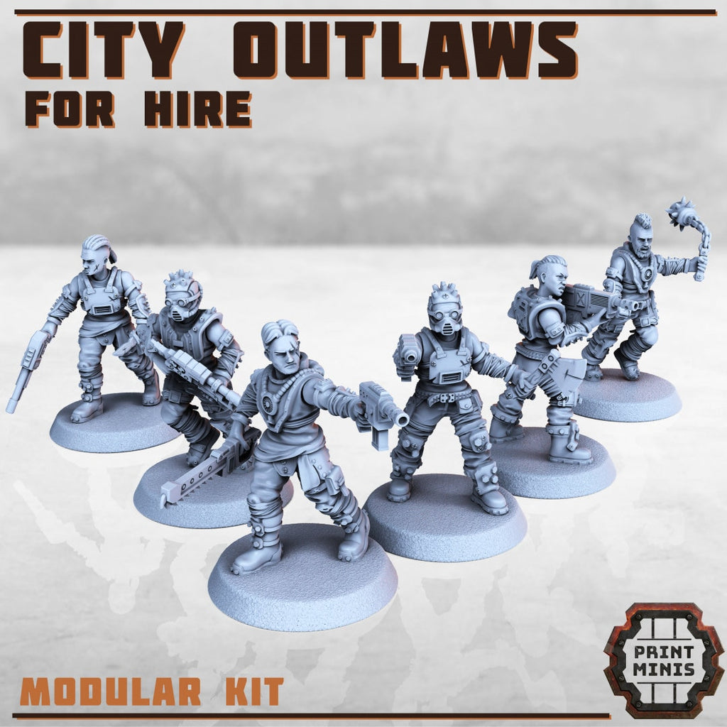 Image of the set of City Outlaws - x6 Gangers - by Seaside Crow
