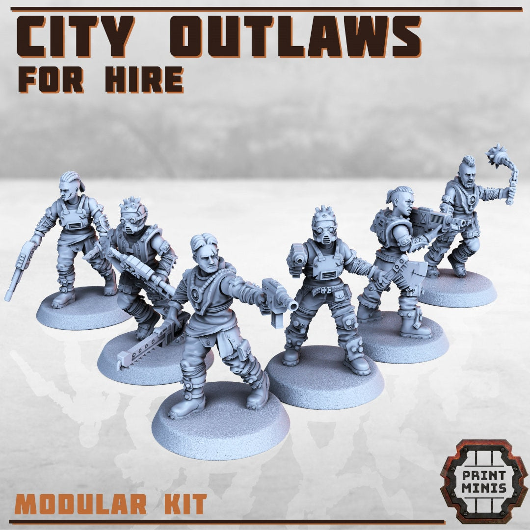 Image of the set of City Outlaws - x6 Gangers - by Seaside Crow