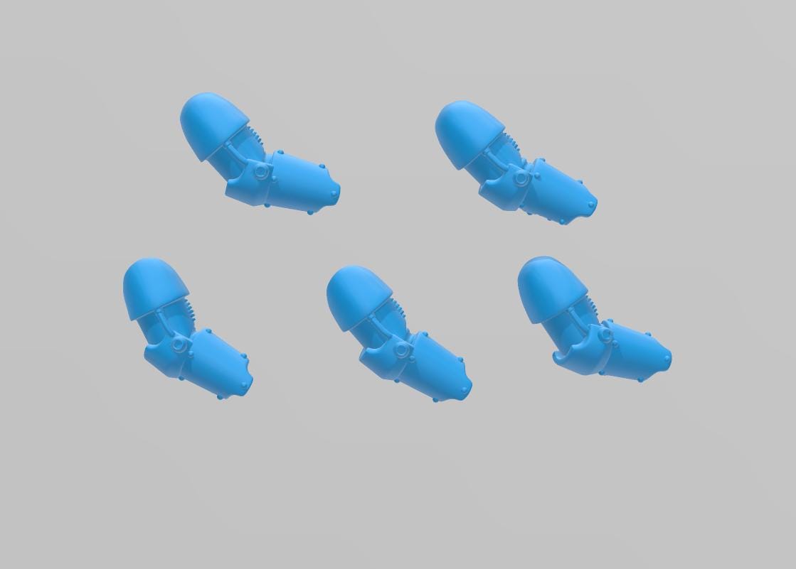 Image of the set of Heresy Bits - 5x Pairs (10x total) Mk4 Arms - by Seaside Crow