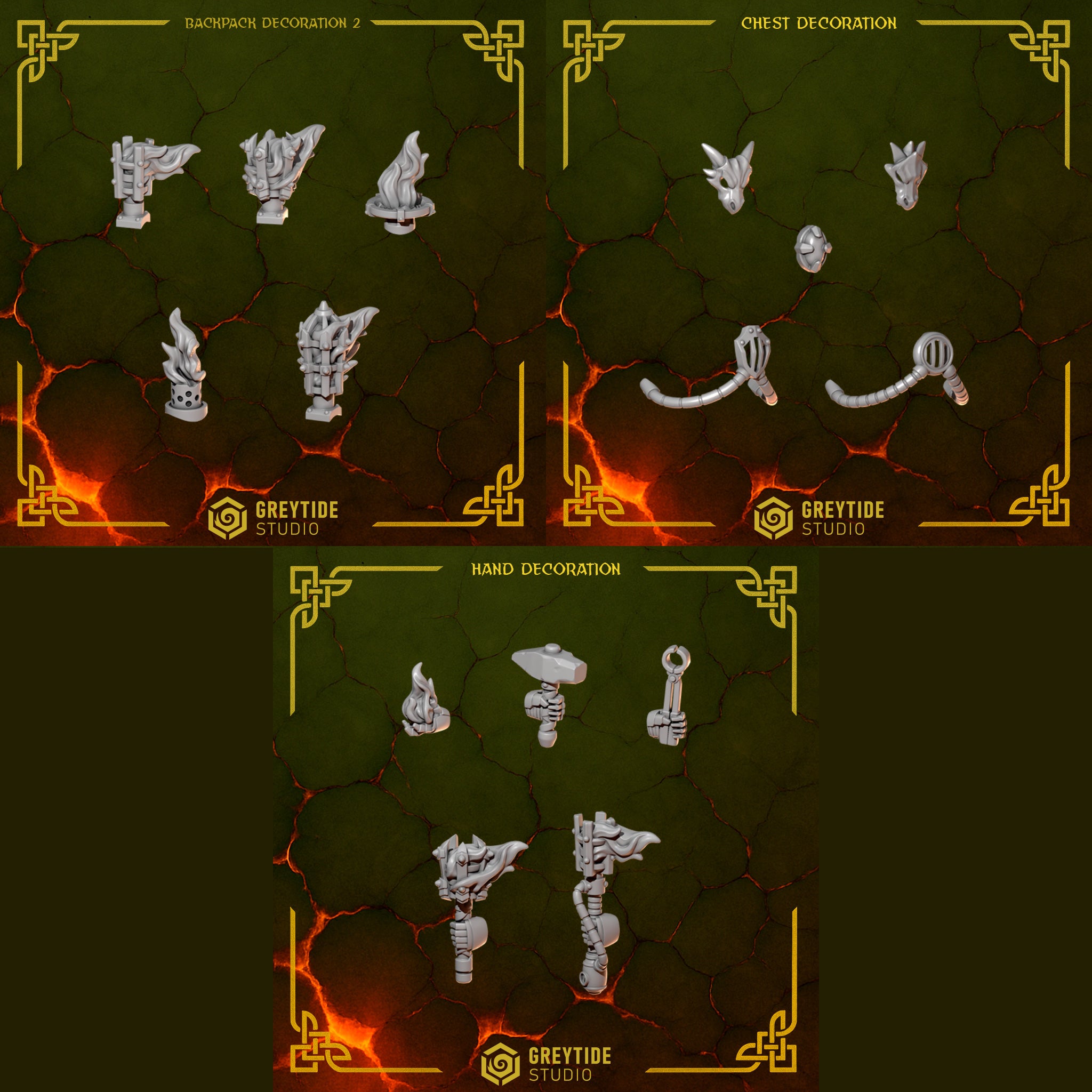 Image of the set of Anvil Wardens - Decorations 2 - by Seaside Crow