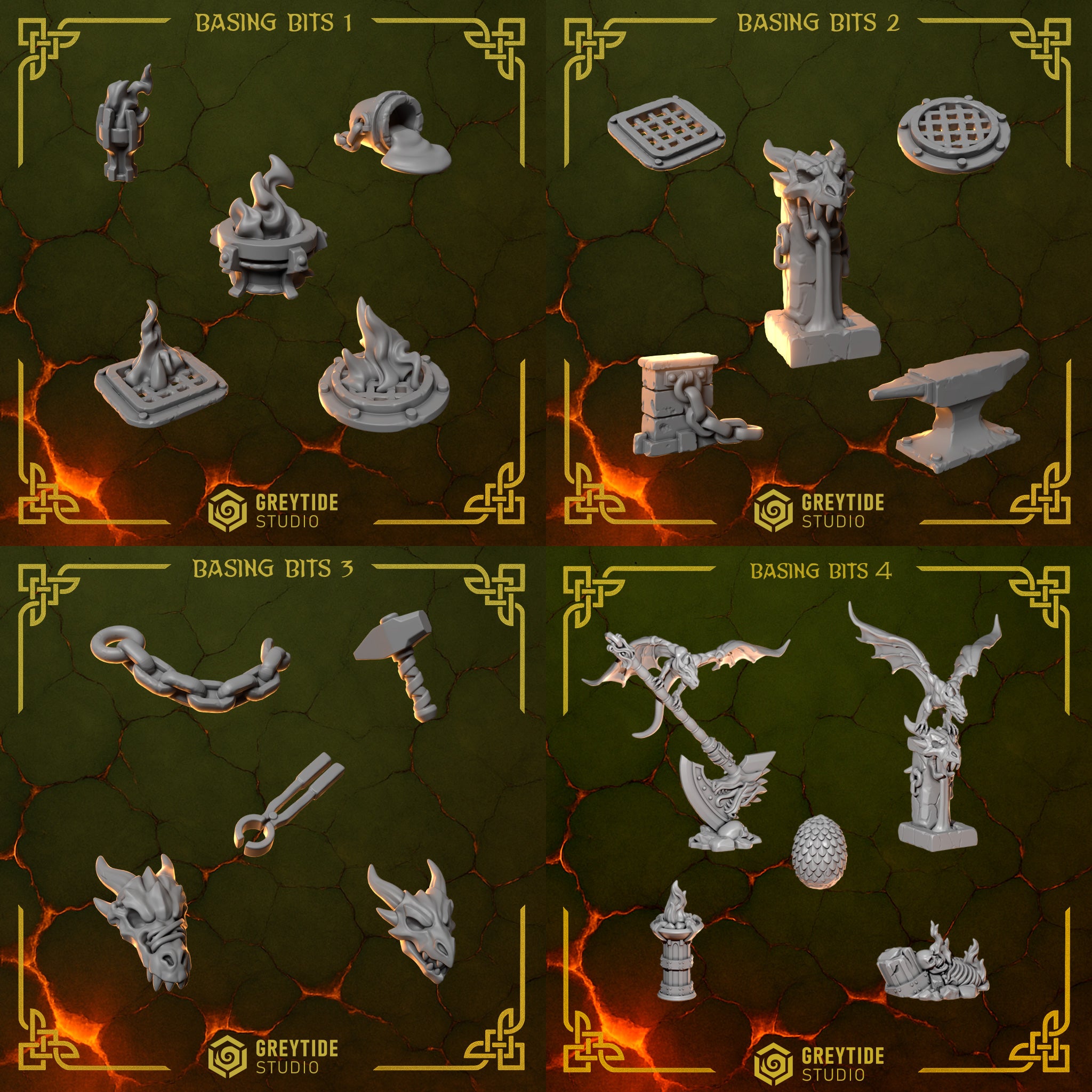 Image of the set of Anvil Wardens - 5x Basing Bits - by Seaside Crow