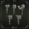 Power Axes ornamented with eagle wings or skulls, suitable for grimdark marines.