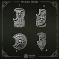 Breacher shields ornamented with skulls or crosses for your grimdark future marines who are on eternal crusades.