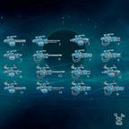 Image of the set of Scylla Legion - 5x Heavy Guns - by Seaside Crow