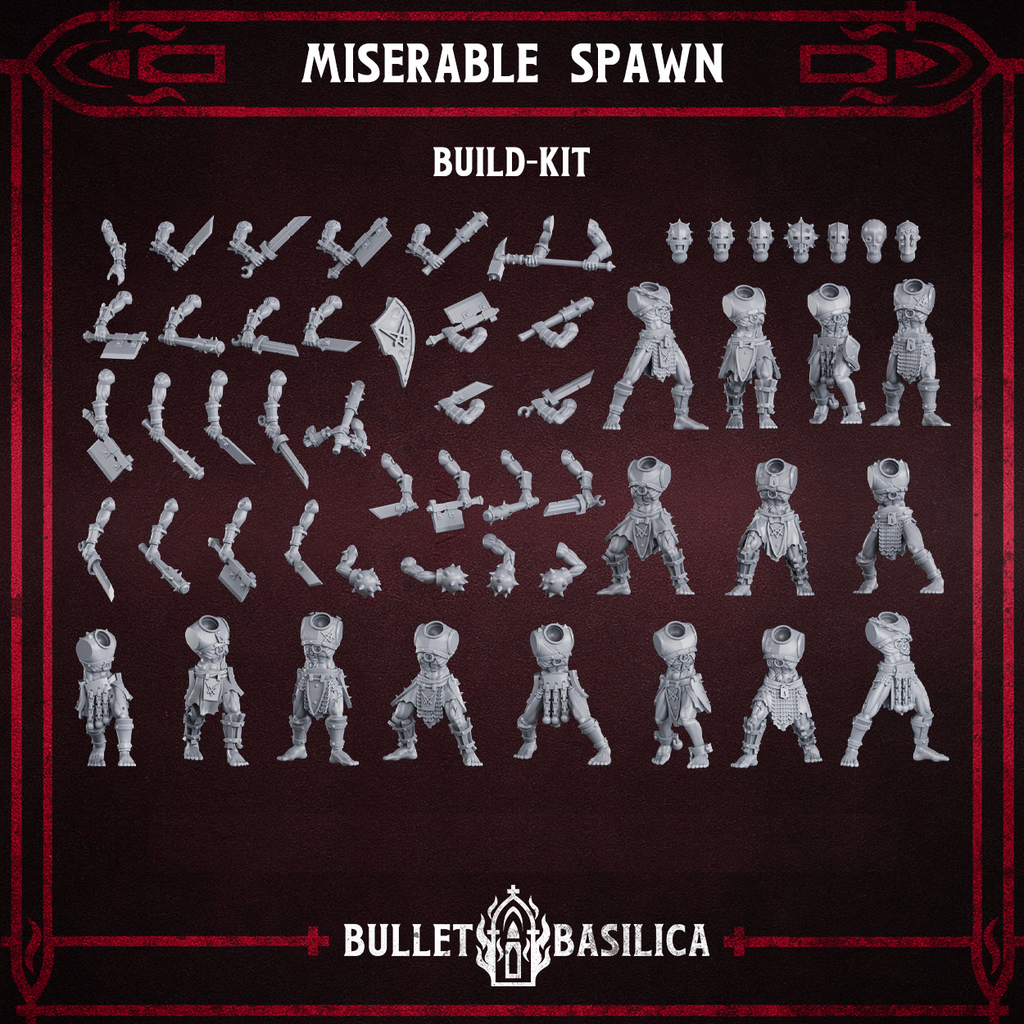Image of the set of Bullet Basilica - x10 Miserable Spawn (Build Kit) - by Seaside Crow