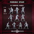 Image of the set of Bullet Basilica - x10 Miserable Spawn (Pre-Assembled) - by Seaside Crow