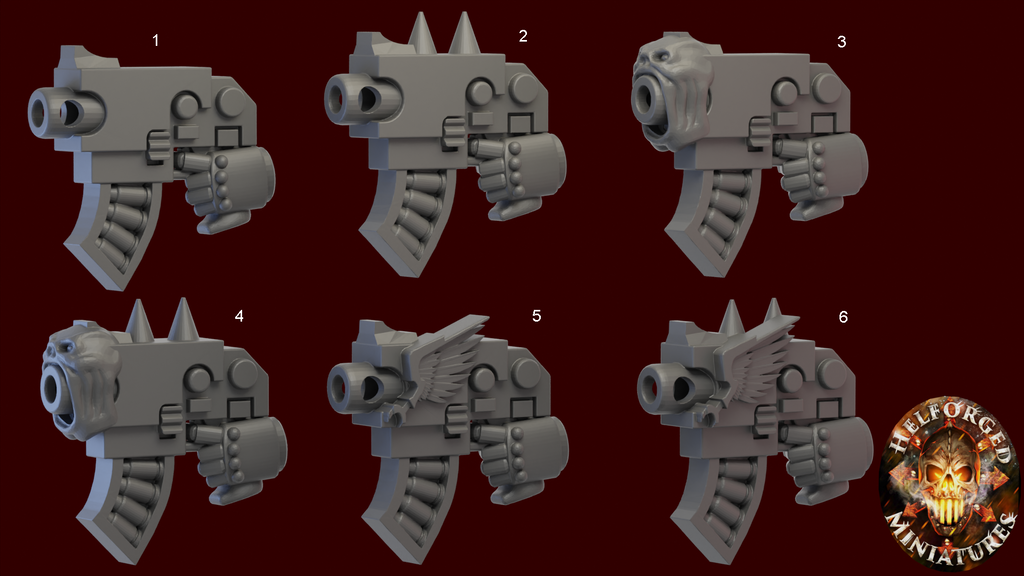 Image of the set of Sensual Sadists - 5x Sadist Bolt Pistols - by Seaside Crow