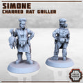 Image of the set of Stack City - Charred Rat Griller (2 versions) - by Seaside Crow