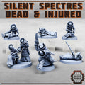 Dead and injured Silent Spectres gangers for your grimdark future cyberpunk games under the mortalis hive.