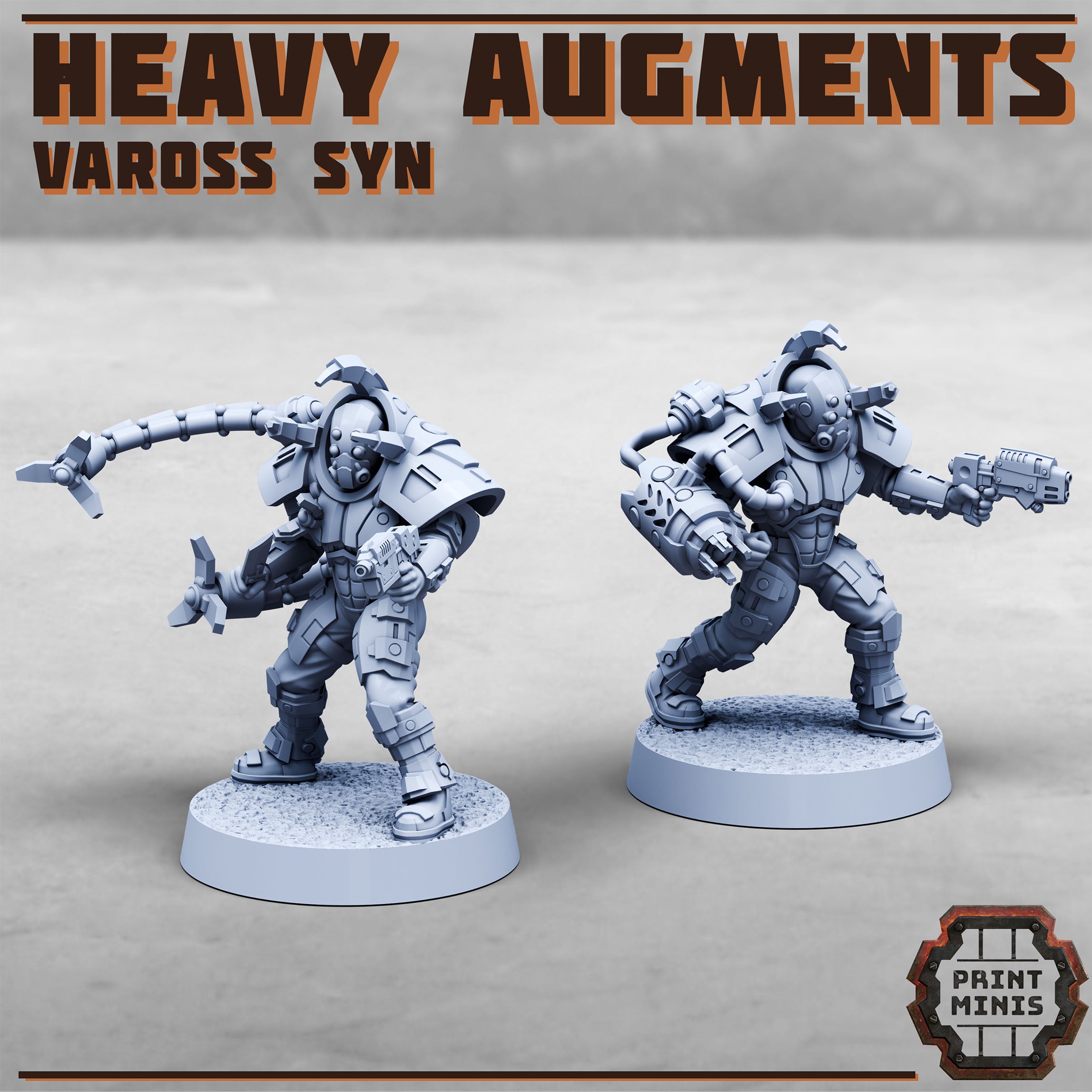Heavy armored augmented high tech gangers from Vaross Syn, for your grimdark future cyberpunk games under the mortalis hive 
