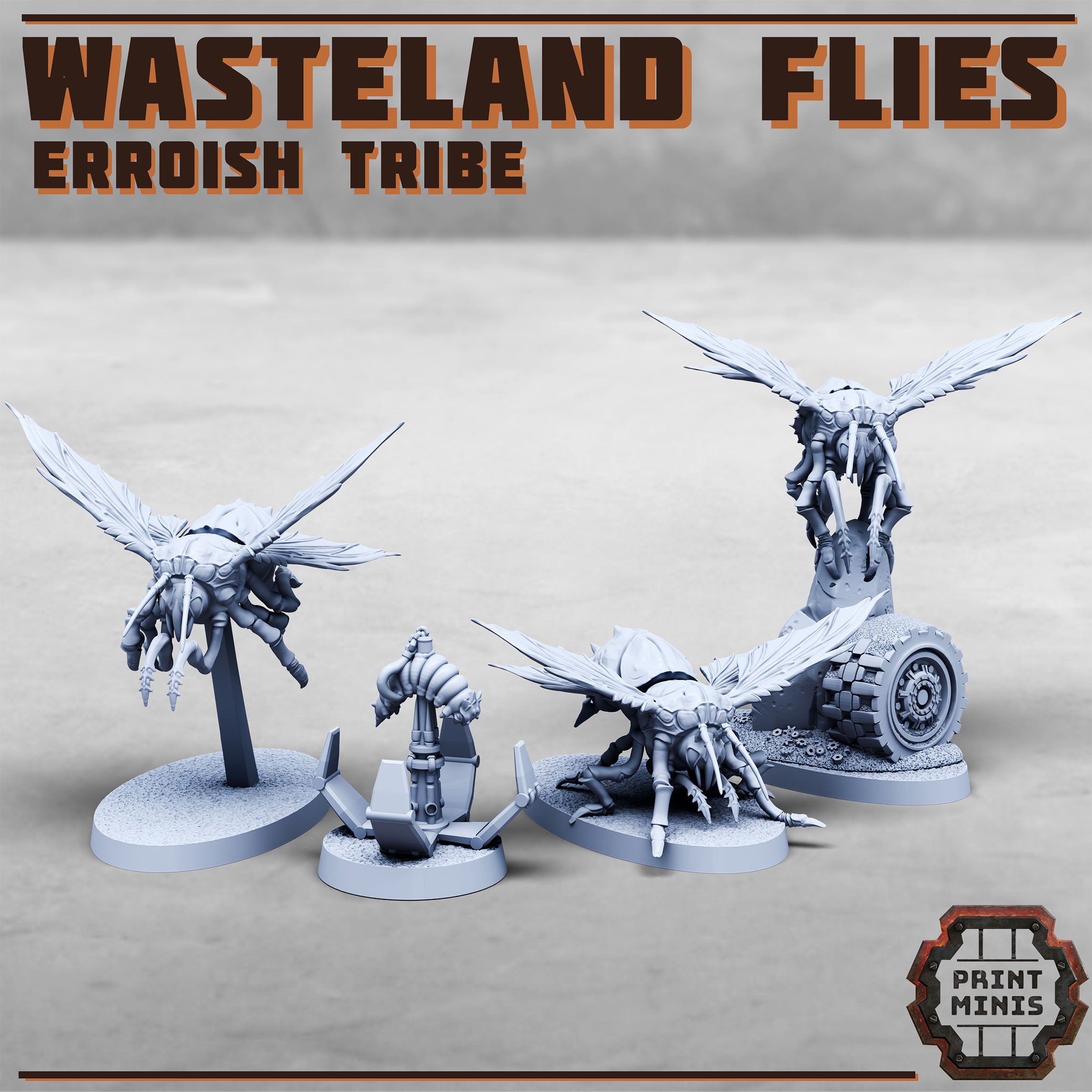 Large monster flies in the cyberpunk gang ash wastes.