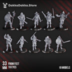 Image of the set of Pilgrims - Torquemada's Inquisition - 10x Conquistadors (Pre-Assembled) - by Seaside Crow