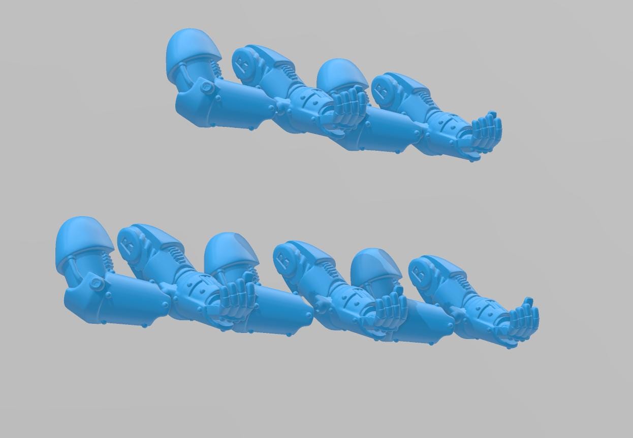 Image of the set of Heresy Bits - 5x Pairs (10x total) Mk4 Arms - by Seaside Crow