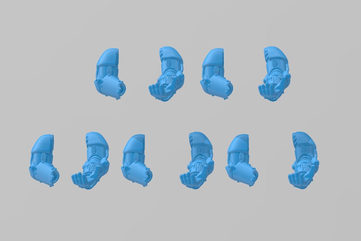 Image of the set of Heresy Bits - 5x Pairs (10x total) Mk4 Arms - by Seaside Crow