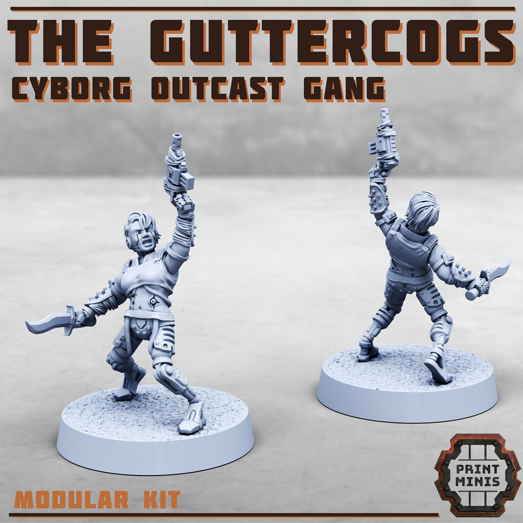 Image of the set of Cyborg Outcasts - x10 Cyborg Gangers - by Seaside Crow