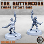 Image of the set of Cyborg Outcasts - x10 Cyborg Gangers - by Seaside Crow