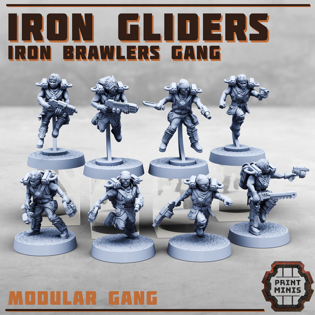 Image of the set of Iron Brawlers - x8 Iron Gliders - by Seaside Crow