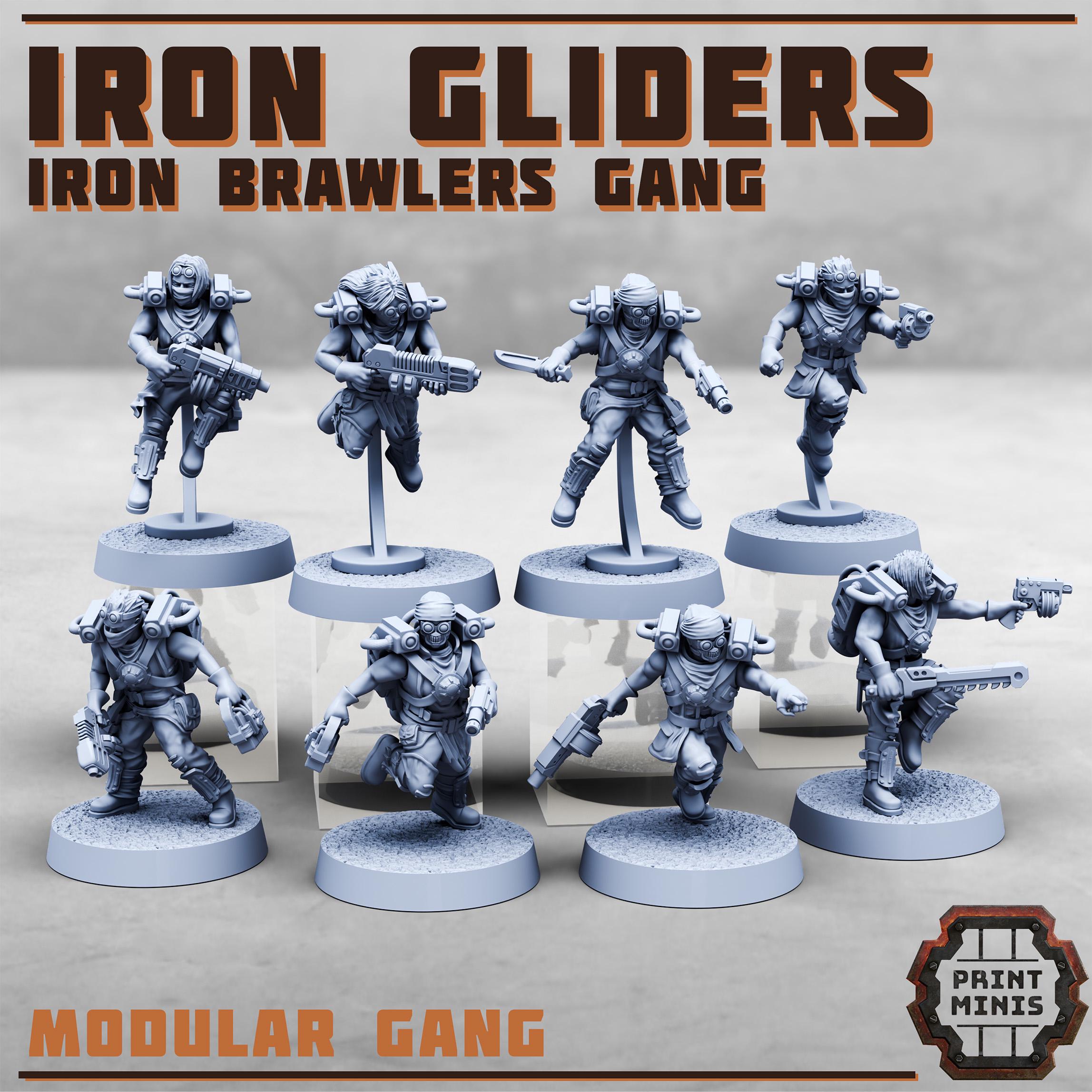 Image of the set of Iron Brawlers - x8 Iron Gliders - by Seaside Crow