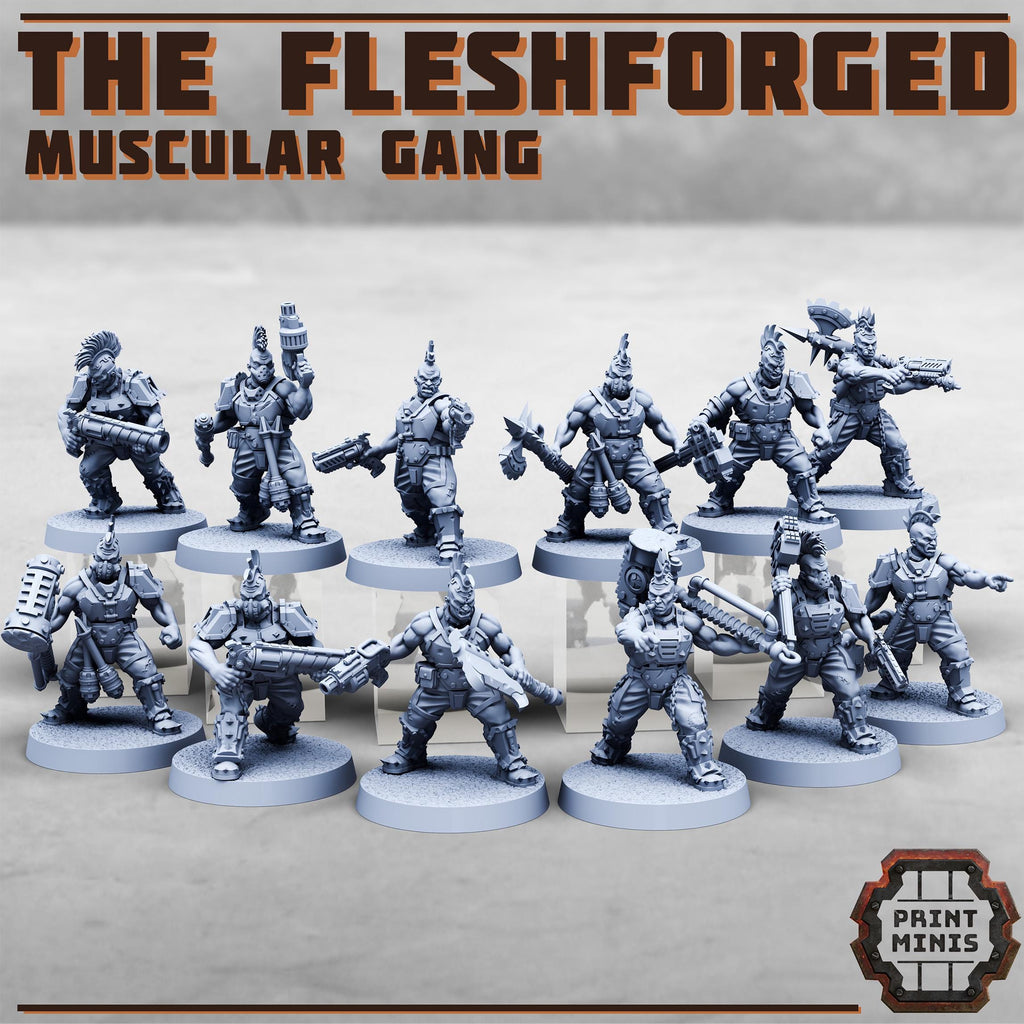 Image of the set of Fleshforged Gang - x12 Gangers - by Seaside Crow