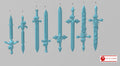 Image of the set of Heresy Bits - 5x Power Swords - by Seaside Crow
