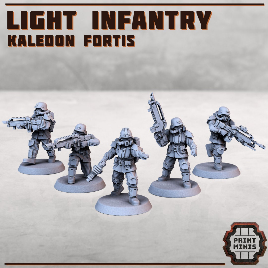 Image of the set of Kaledon Fortis - 5x Infantry - by Seaside Crow