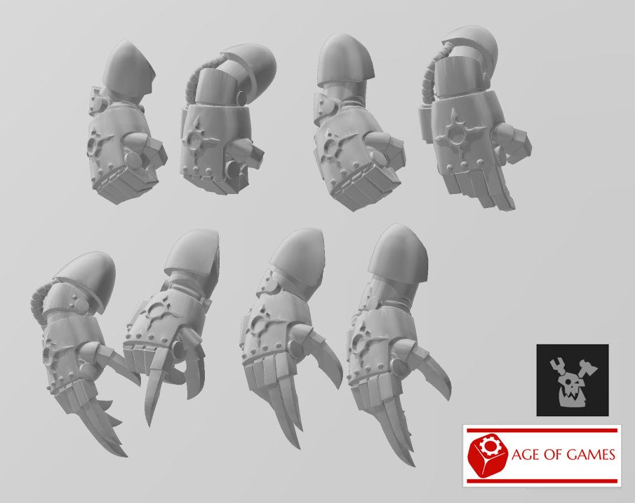 Image of the set of Indivisible Legion - 5x Dismember Power Fists - by Seaside Crow