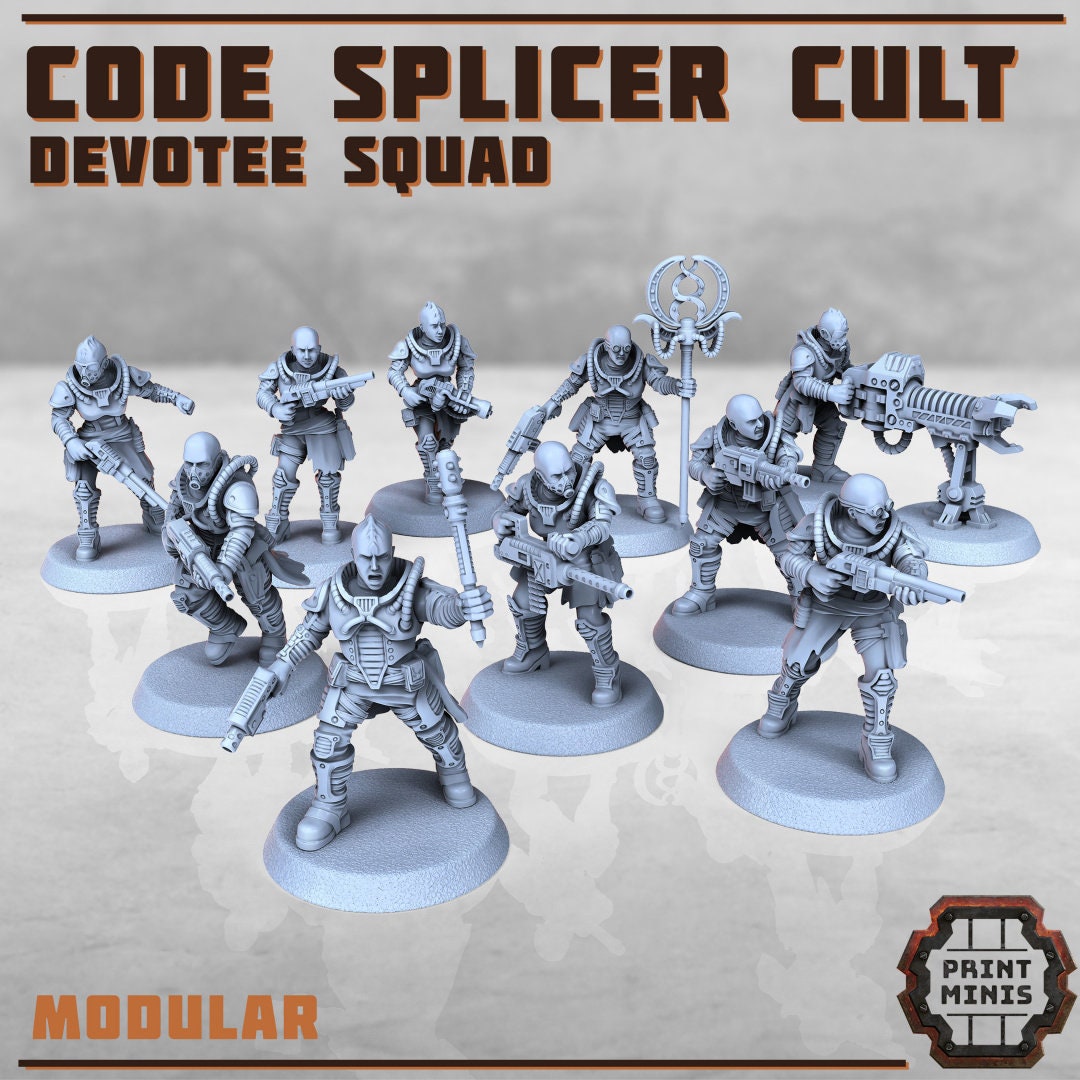 Image of the set of Code Splicer Cult - x10 Cultists - by Seaside Crow