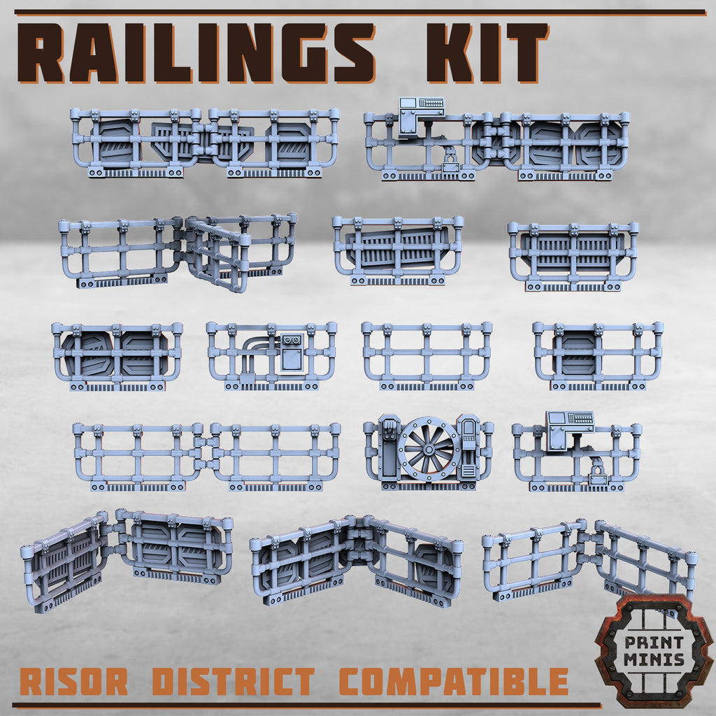28mm Scale Railing Stack City - Railings Terrain Kit (x15!) | 28mm-32mm | Grimdark ...