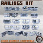 Image of the set of Stack City - Railings Terrain Kit (x15!) - by Seaside Crow
