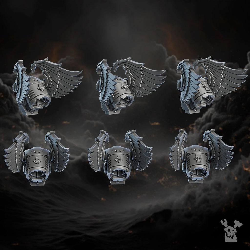Image of the set of Battle Sisters - 5x Jet Pack Retribution Angels (Pre-Assembled) - by Seaside Crow