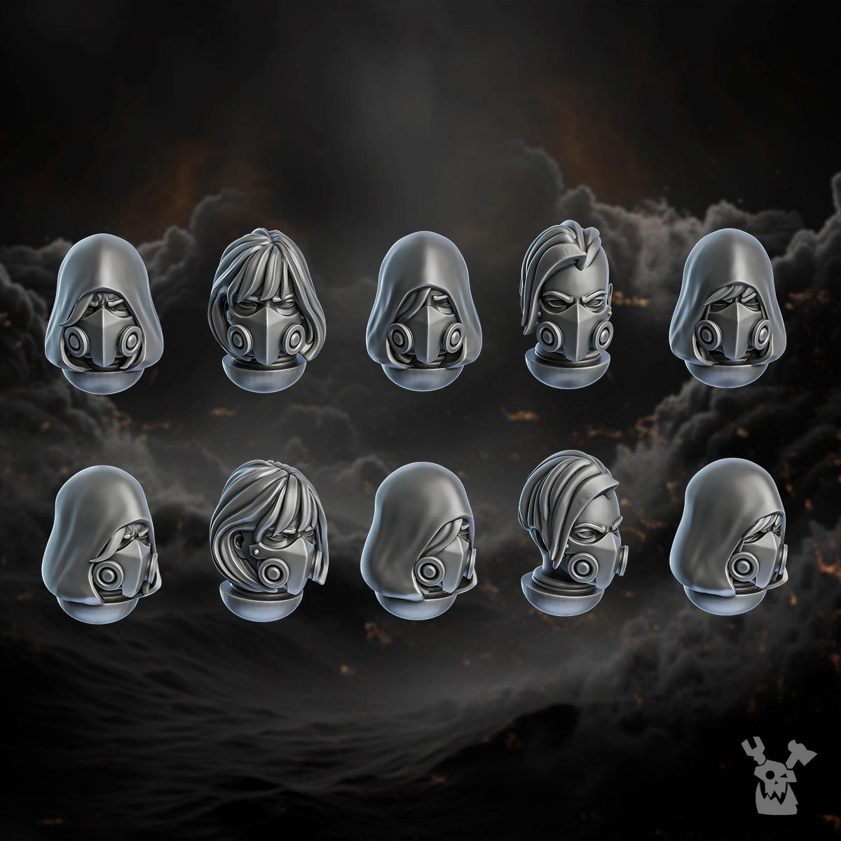 Image of the set of Battle Sisters - 5x Jet Pack Retribution Angels (Pre-Assembled) - by Seaside Crow