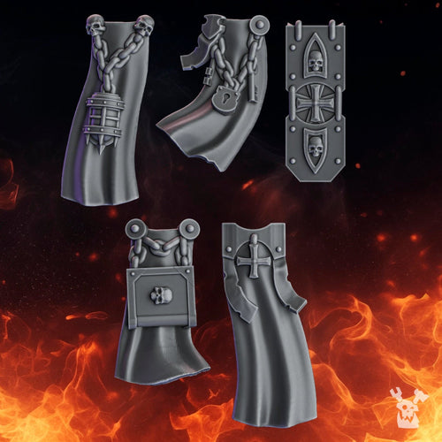Image of the set of Aeternum Crusaders - 5x Belt Decors - by Seaside Crow
