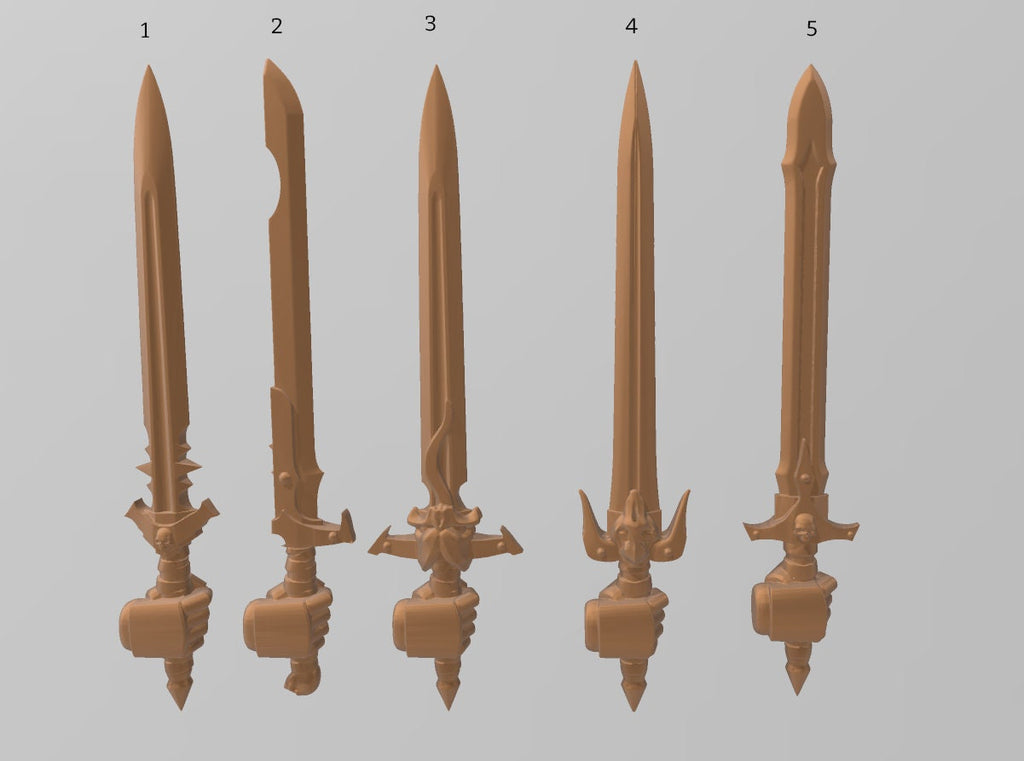 Image of the set of Indivisible Legion - 5x Power Swords - by Seaside Crow