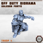 Image of the set of Kaledon Fortis - Off Duty Diorama - by Seaside Crow