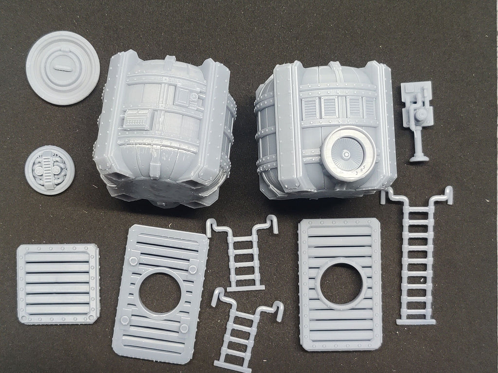 Image of the set of Stack City - Oil Tanks Kit - by Seaside Crow