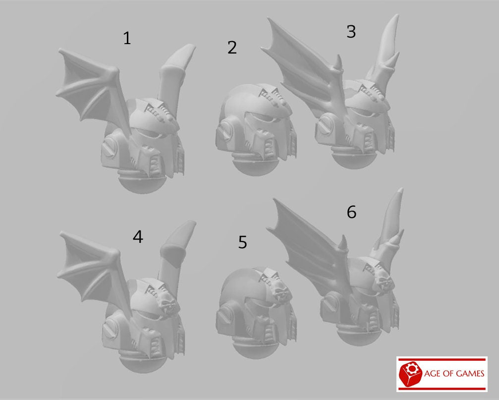 Image of the set of Legion of Night - 5x Soim Pattern Helmets - by Seaside Crow