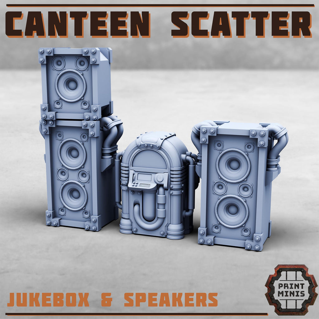 Image of the set of Stack City - Canteen Scatter Terrain - by Seaside Crow