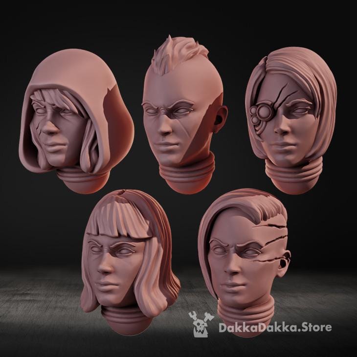 Image of the set of Heroic Heads - 5x Heads - by Seaside Crow