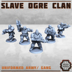 Image of the set of Stack City - x5 Slave Ogre Clan Warriors - by Seaside Crow