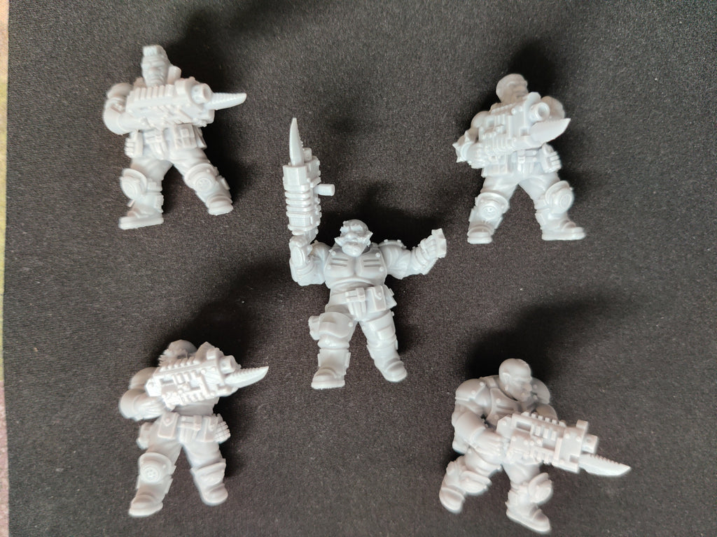 Image of the set of Stack City - x5 Slave Ogre Clan Warriors - by Seaside Crow