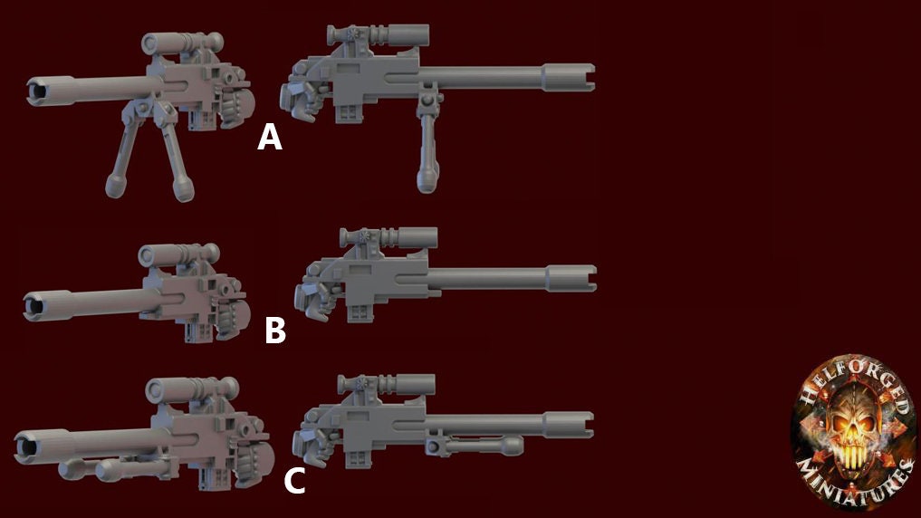 Image of the set of Heresy Bits - 5x Stalker Sniper Rifles - by Seaside Crow