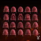 Image of the set of Fire Preachers - 5x Shoulder Pads - by Seaside Crow