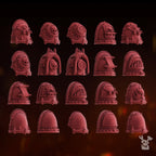 Image of the set of Fire Preachers - 5x Shoulder Pads - by Seaside Crow