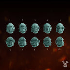 Image of the set of Lunar Knights - 5x Helmets - by Seaside Crow