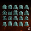 Image of the set of Lunar Knights - 5x Shoulder Pads - by Seaside Crow